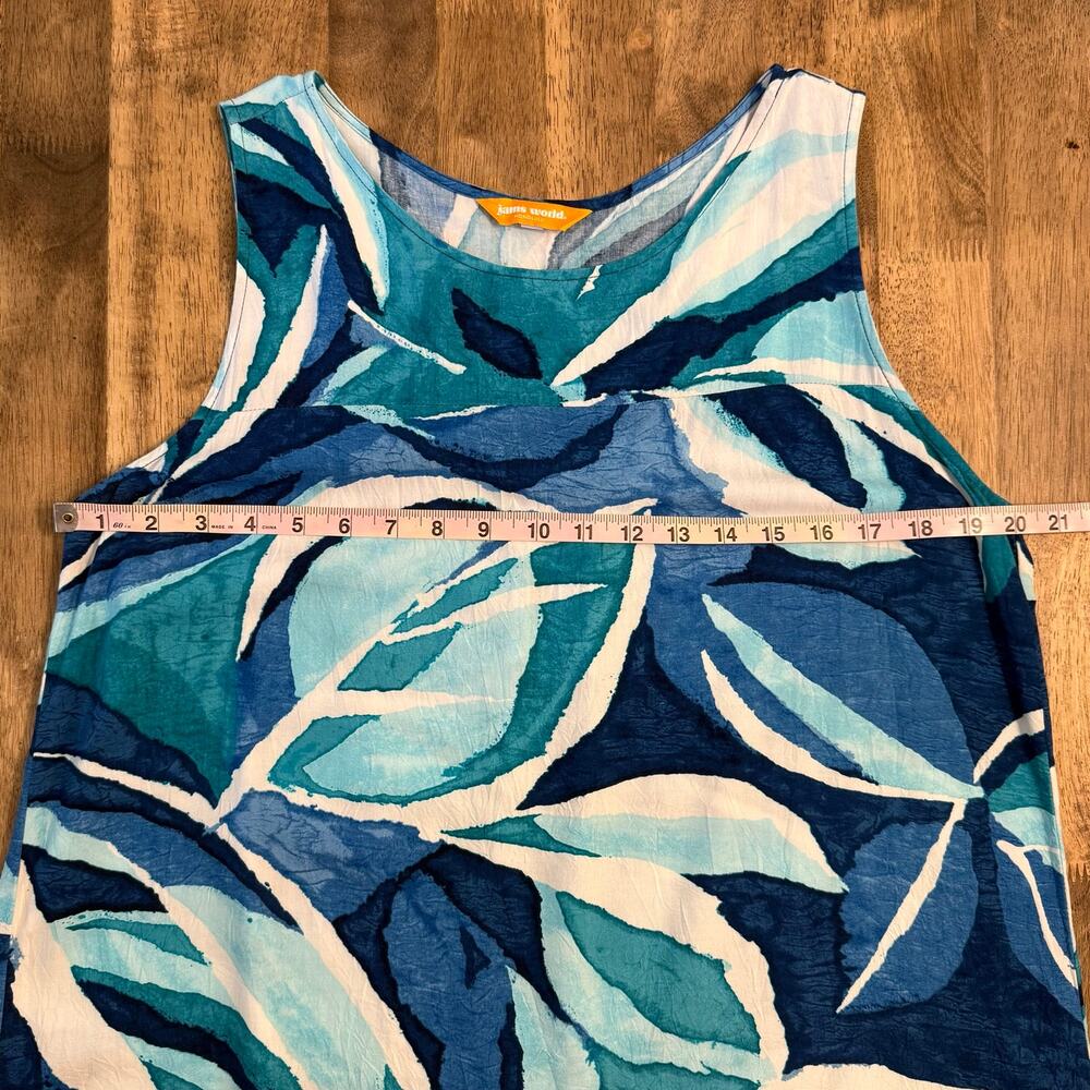 Jams World Hawaiian Dress Bay Leaf Resort Vacation Made in USA Blue Women's XL - Picture 5 of 10